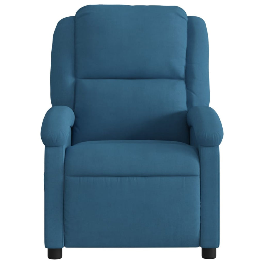 Massagestoel Fluweel Blauw Ja Elektrisch verstelbaar
