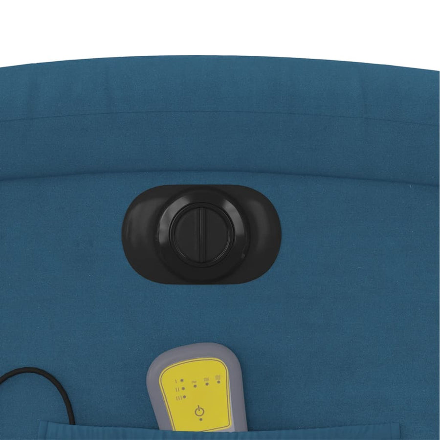 Massagestoel Fluweel Blauw Ja Elektrisch verstelbaar