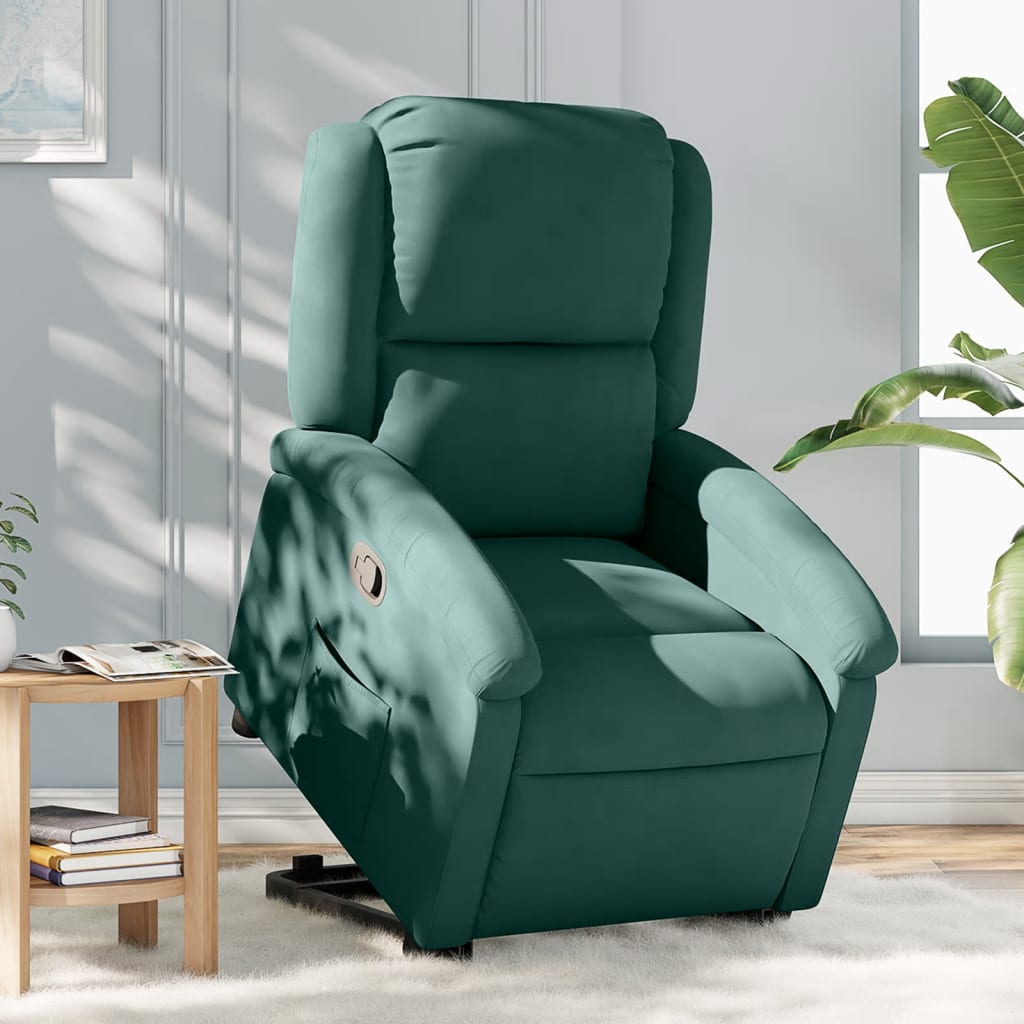 Sta-Op-Stoel Verstelbaar Fluweel Donkergroen Nee Handmatig verstelbaar
