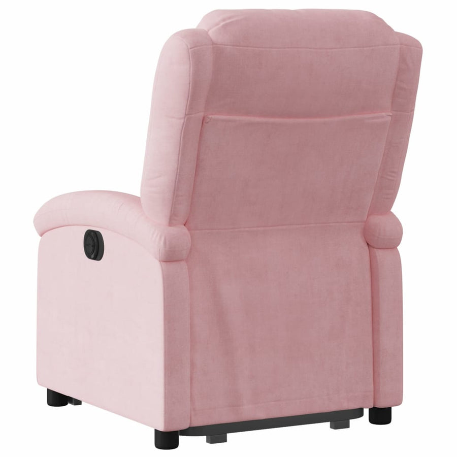 Sta-op-stoel verstelbaar fluweel roze