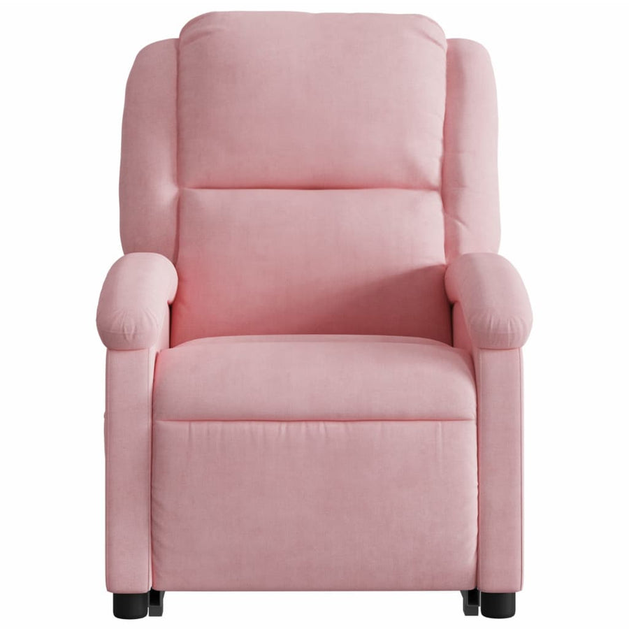 Sta-op-stoel verstelbaar fluweel roze