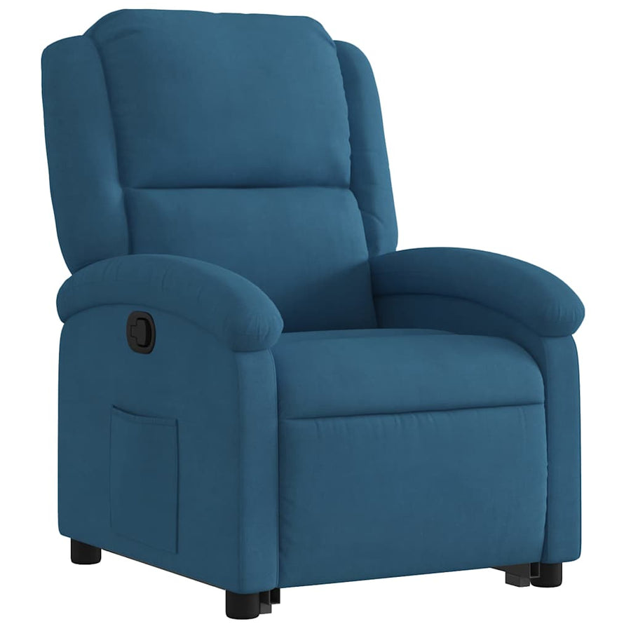 Sta-Opstoel Fluweel Blauw 1 Nee
