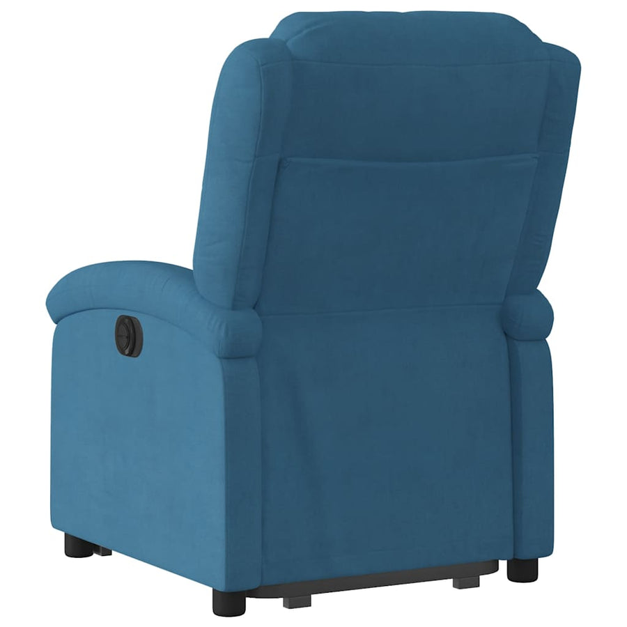 Sta-Opstoel Fluweel Blauw 1 Nee