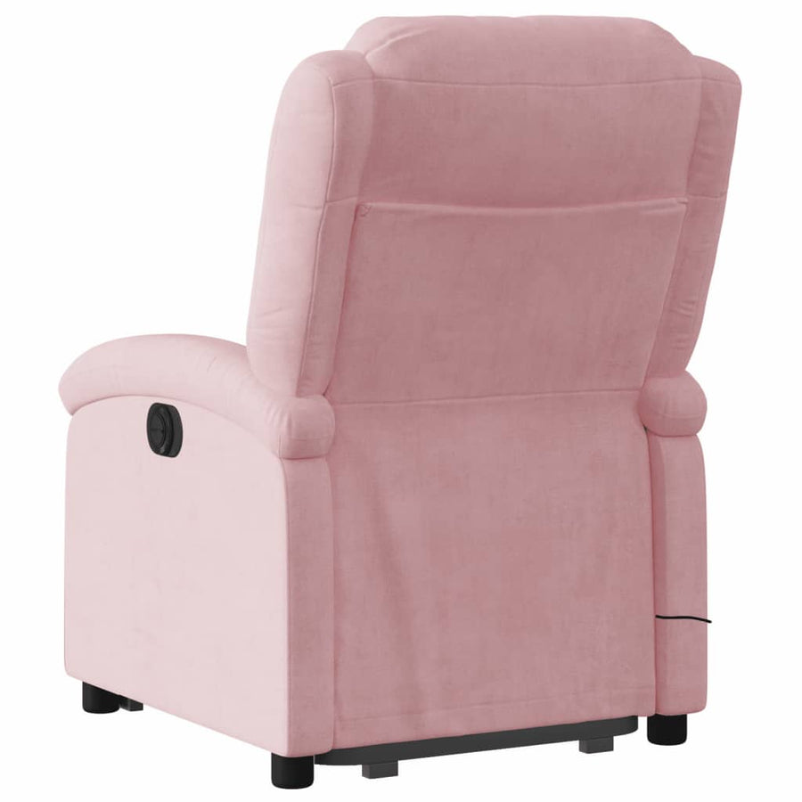 Sta-op-massagestoel verstelbaar fluweel roze
