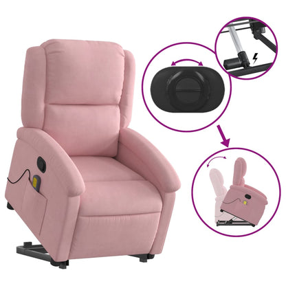 Sta-op-massagestoel verstelbaar fluweel roze