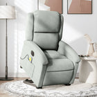 Electric adjustable lift-up massage chair velvet light grey