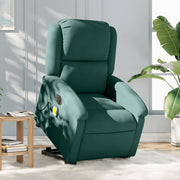 Electric Adjustable Stand-Up Massage Chair Velvet Dark Green