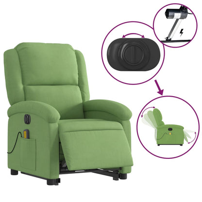 Sta-op-massagestoel elektrisch verstelbaar fluweel lichtgroen