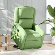 Recliner massage chair electric adjustable velvet light green