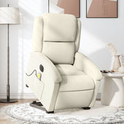 Electric Reclining Lift Massage Chair Velvet Cream