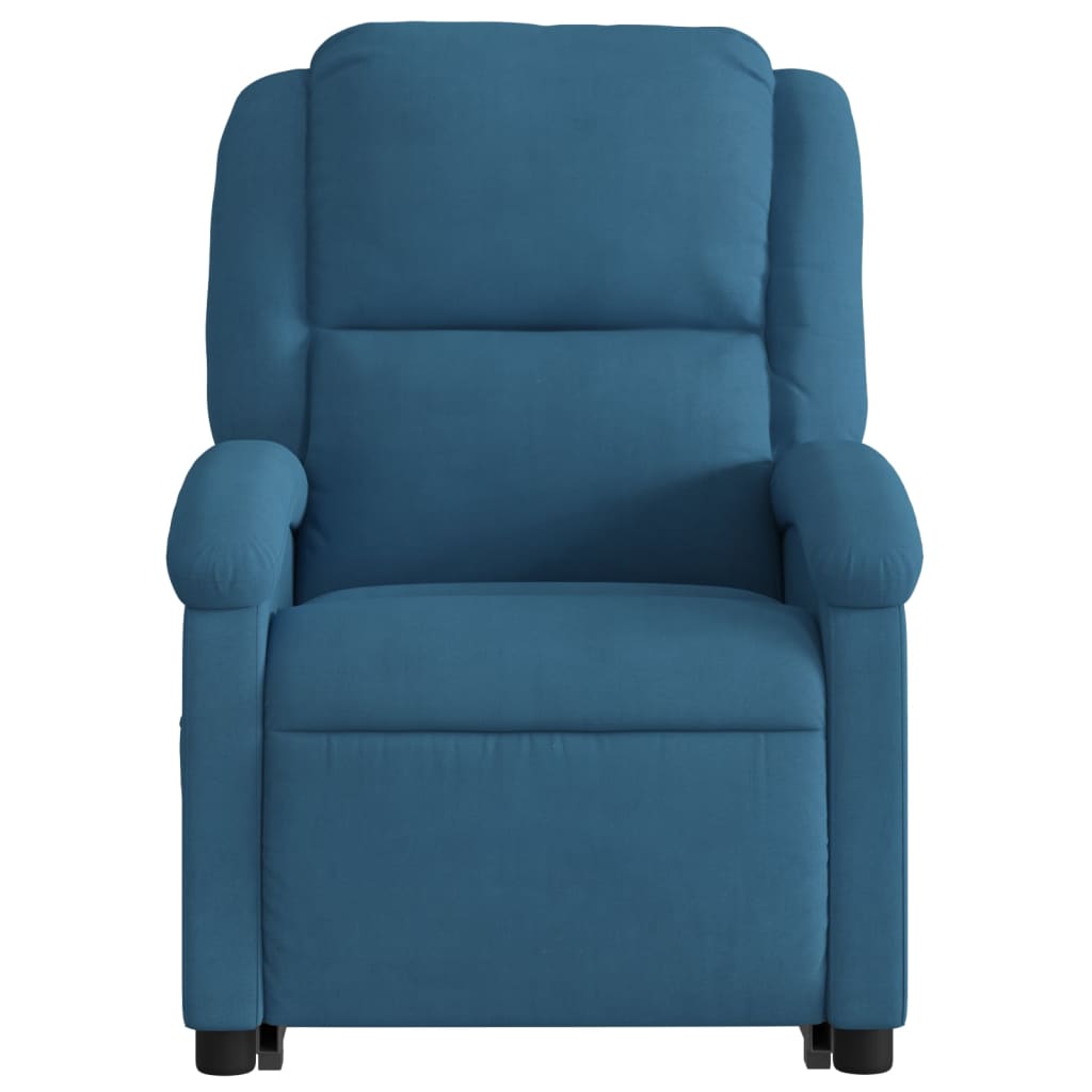 Sta-Op-Massagestoel Fluweel Blauw Ja Elektrisch verstelbaar