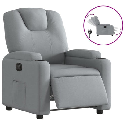 Fauteuil elektrisch verstelbaar stof lichtgrijs Nee Elektrisch verstelbaar