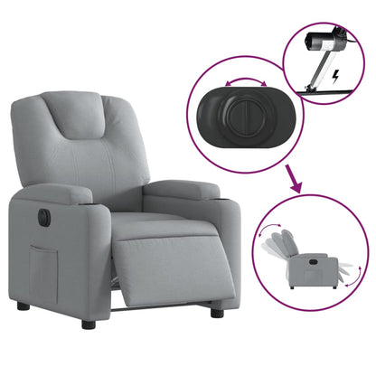 Fauteuil elektrisch verstelbaar stof lichtgrijs Nee Elektrisch verstelbaar