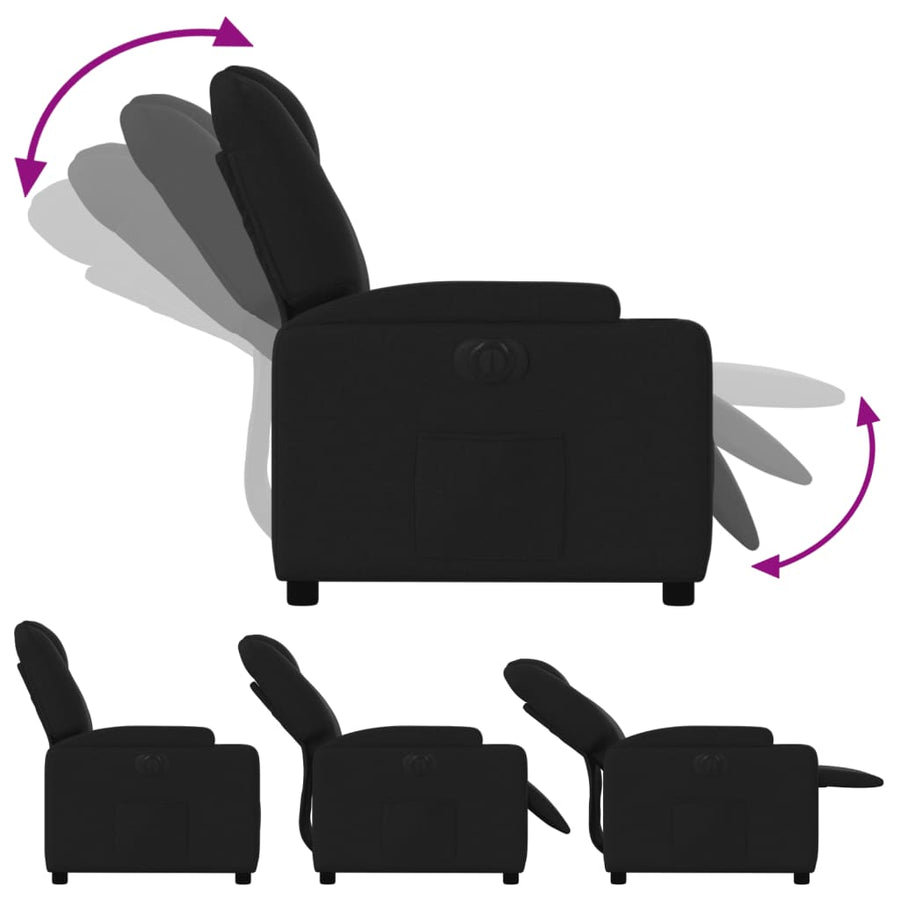 Fauteuil Verstelbaar Elektrisch Stof Zwart 1 Nee Elektrisch verstelbaar