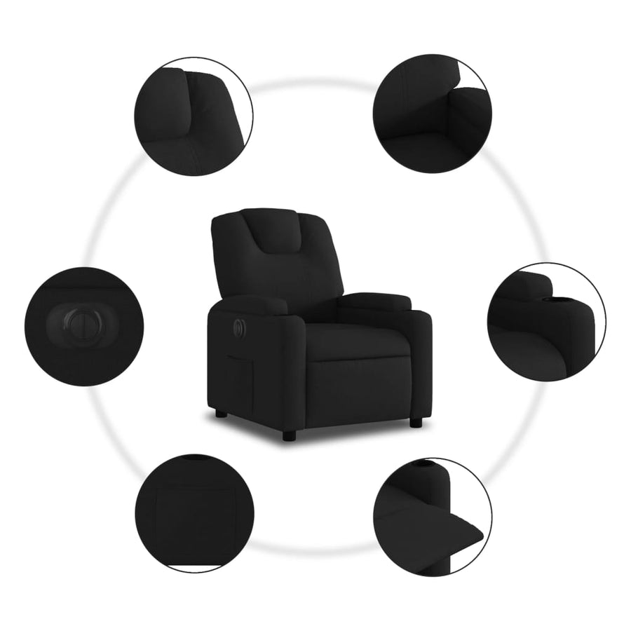 Fauteuil Verstelbaar Elektrisch Stof Zwart 1 Nee Elektrisch verstelbaar