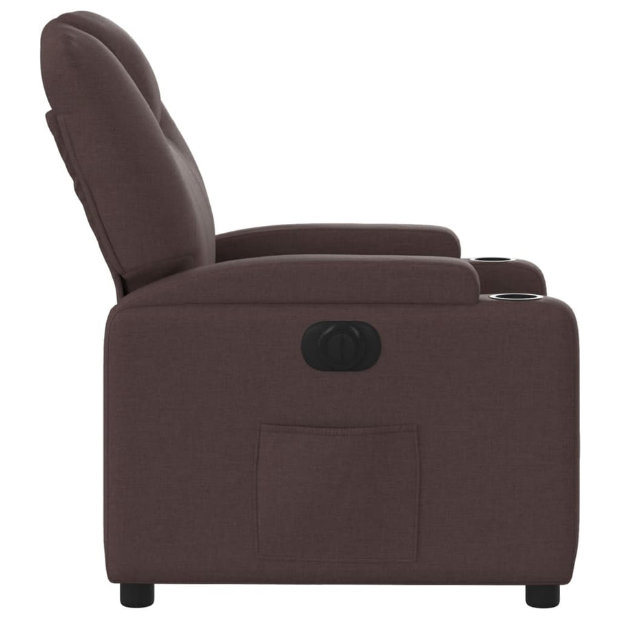 Fauteuil verstelbaar elektrisch stof donkerbruin 1 Nee