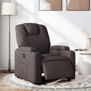 Fauteuil elektrisch verstelbaar stof donkerbruin