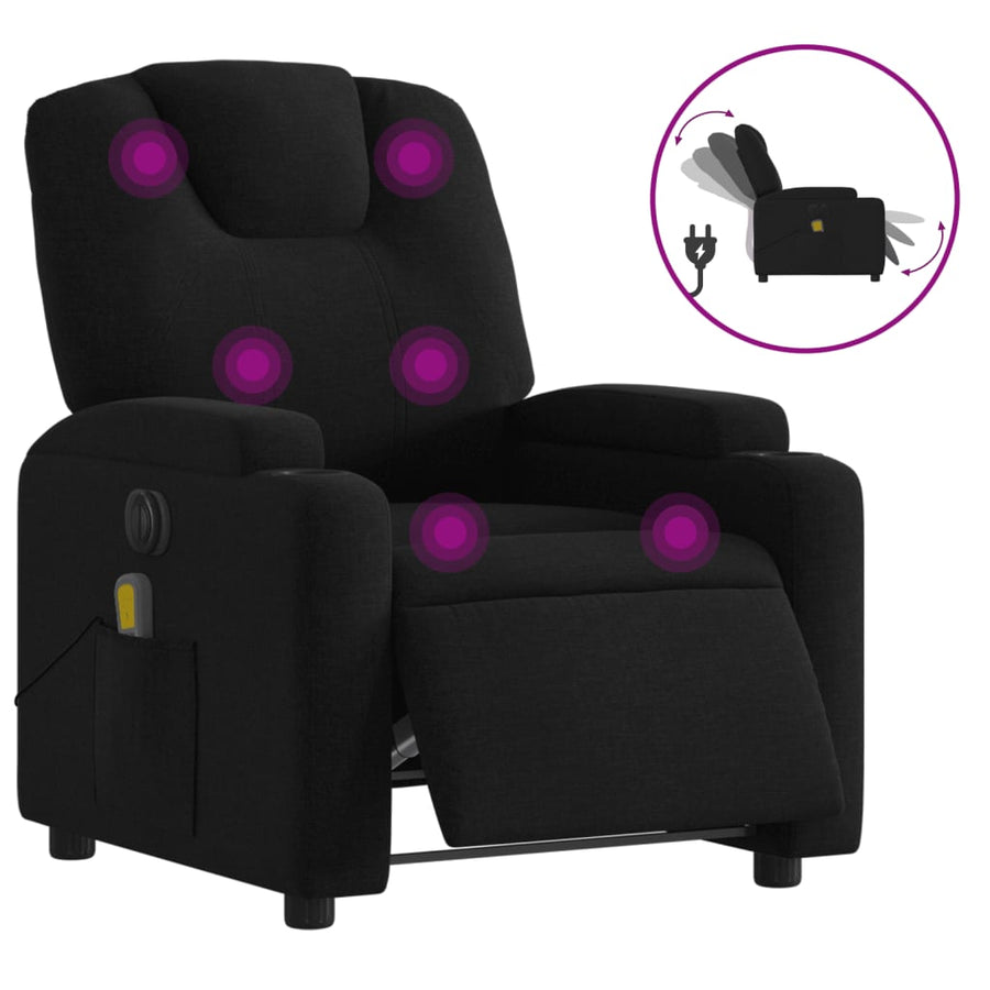 Massagestoel Stof Zwart