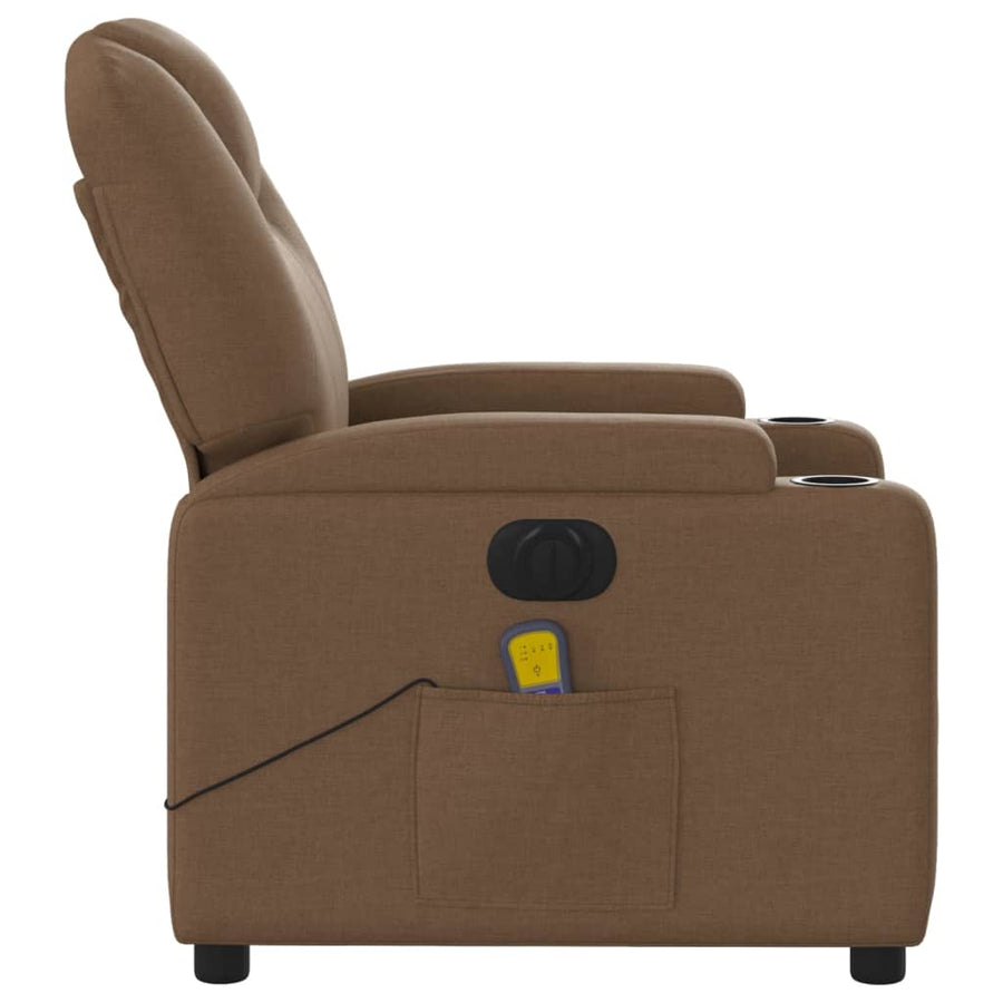 Massagestoel elektrisch verstelbaar stof bruin