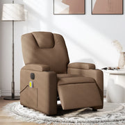 Massagestoel elektrisch verstelbaar stof bruin 74x88x97 cm