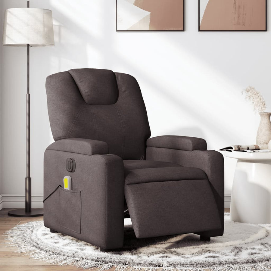 Massagestoel Stof Donkerbruin