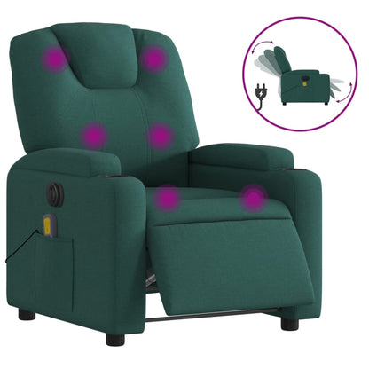 Massagestoel Stof Donkergroen Ja Elektrisch verstelbaar