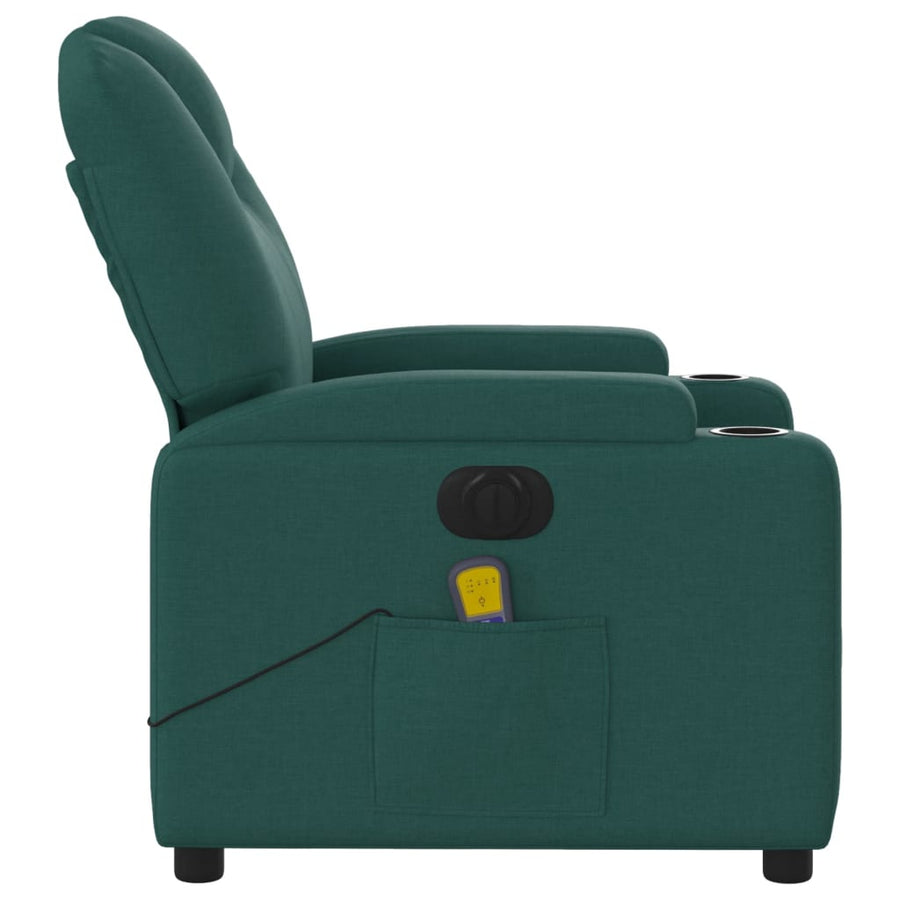 Massagestoel Stof Donkergroen Ja Elektrisch verstelbaar