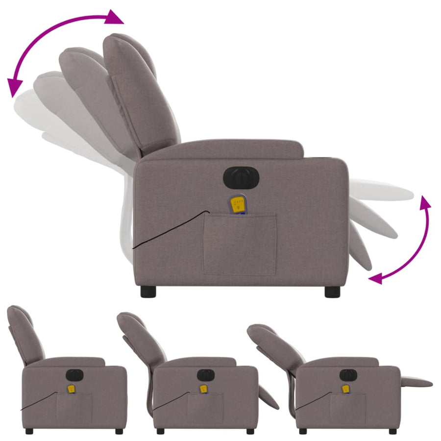 Massagestoel Stof Taupe 1 Ja Elektrisch verstelbaar