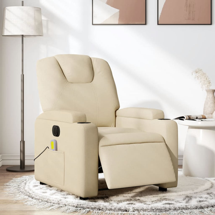 Massagestoel Stof Kleurig Crème Ja Elektrisch verstelbaar