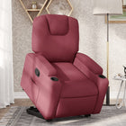 Recliner adjustable fabric wine red