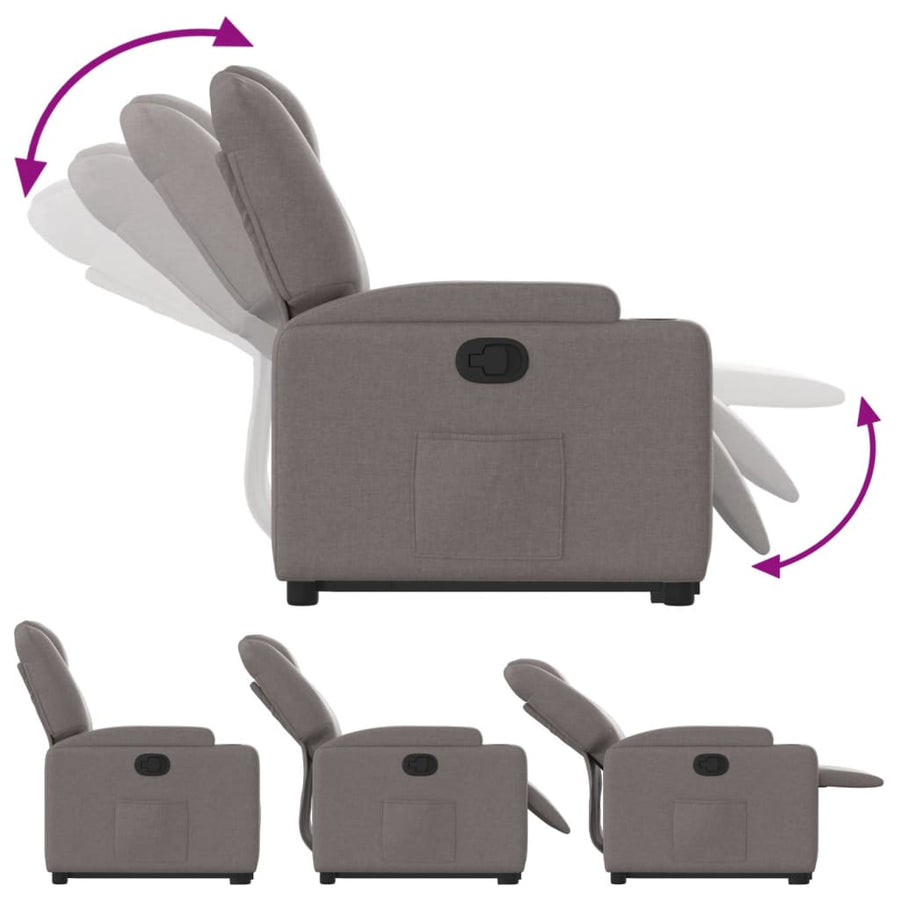 Sta-op-stoel verstelbaar stof taupe