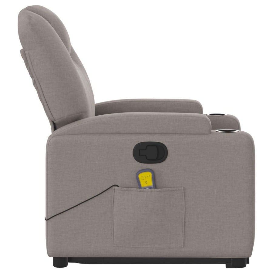 Sta-op-massagestoel verstelbaar stof taupe