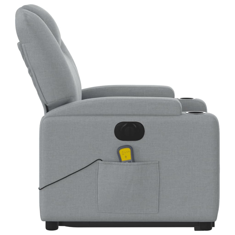 Sta-Op-Massagestoel Stof Lichtgrijs Ja Elektrisch verstelbaar