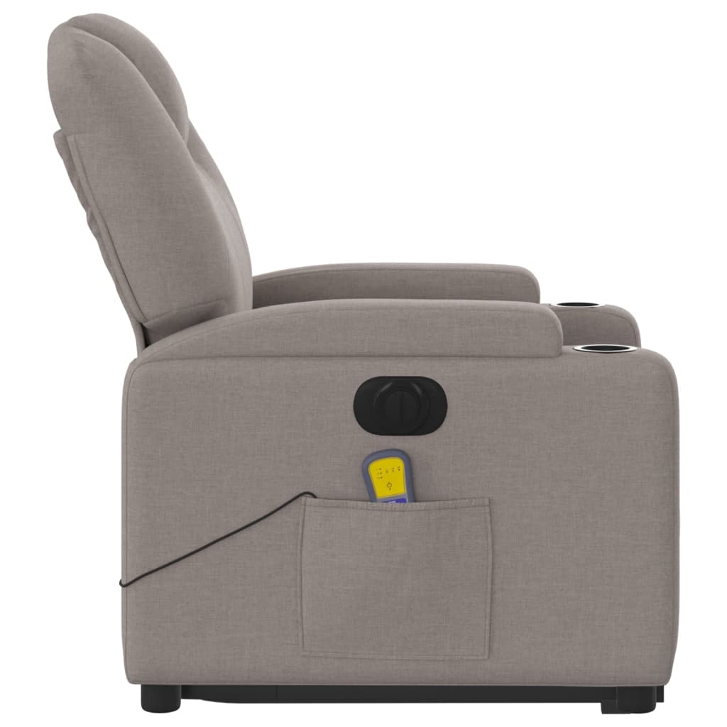 Sta-Op-Massagestoel Stof Taupe 1 Ja Elektrisch verstelbaar