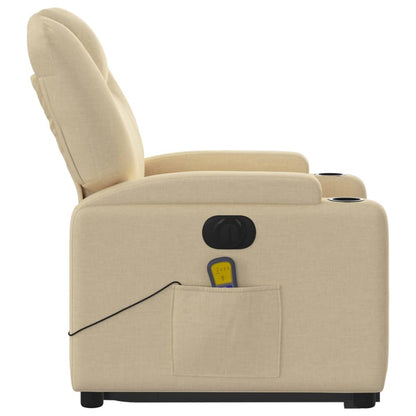 Sta-Op-Massagestoel Stof Kleurig Crème Ja Elektrisch verstelbaar