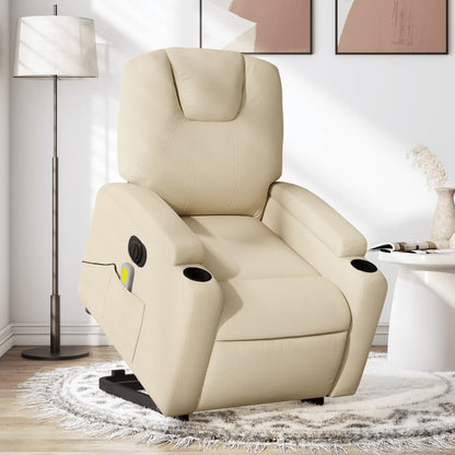Sta-Op-Massagestoel Stof Kleurig Crème Ja Elektrisch verstelbaar