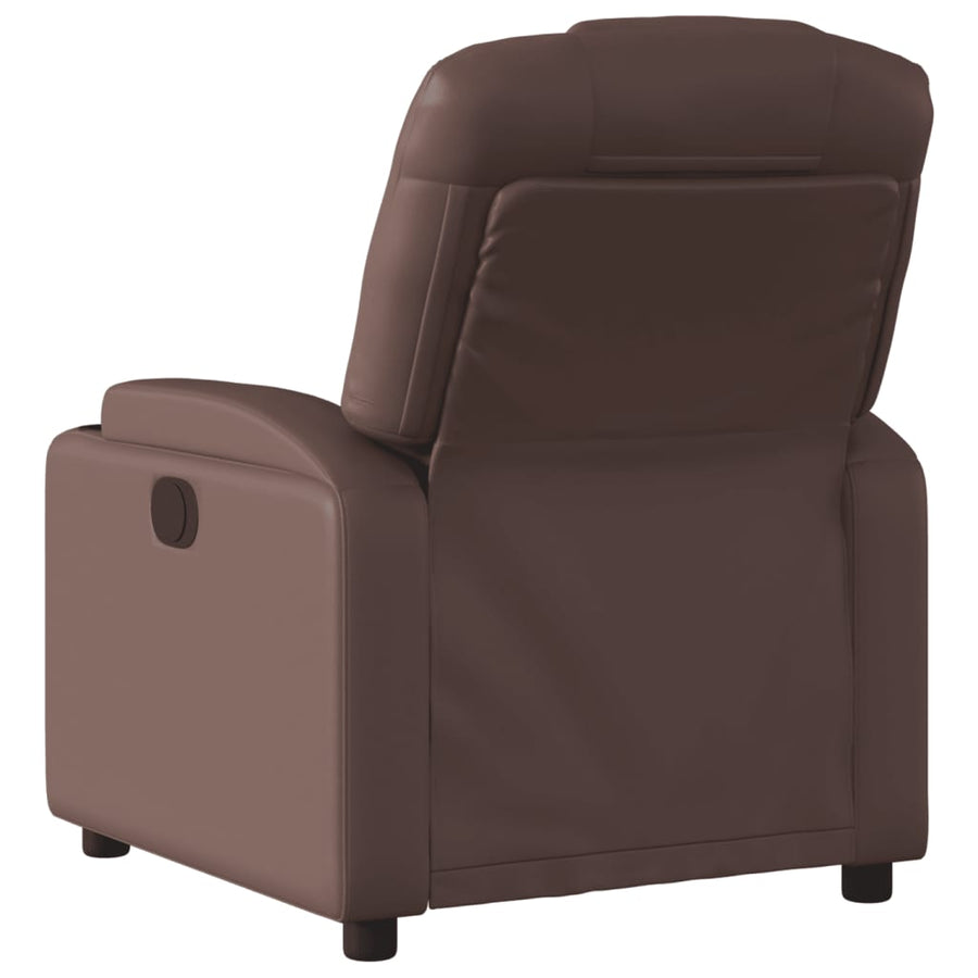 Fauteuil verstelbaar elektrisch kunstleer bruin 1 Nee