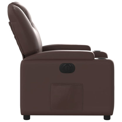 Fauteuil verstelbaar elektrisch kunstleer bruin 1 Nee