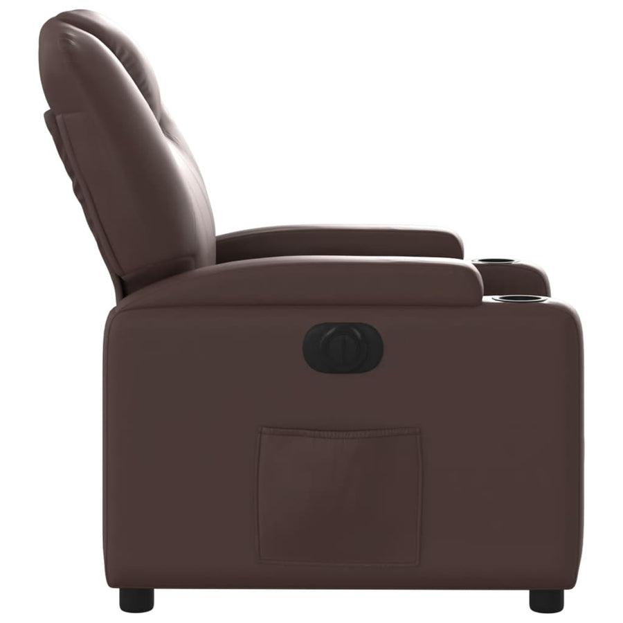 Fauteuil verstelbaar elektrisch kunstleer bruin 1 Nee