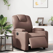 Adjustable electric recliner faux leather brown