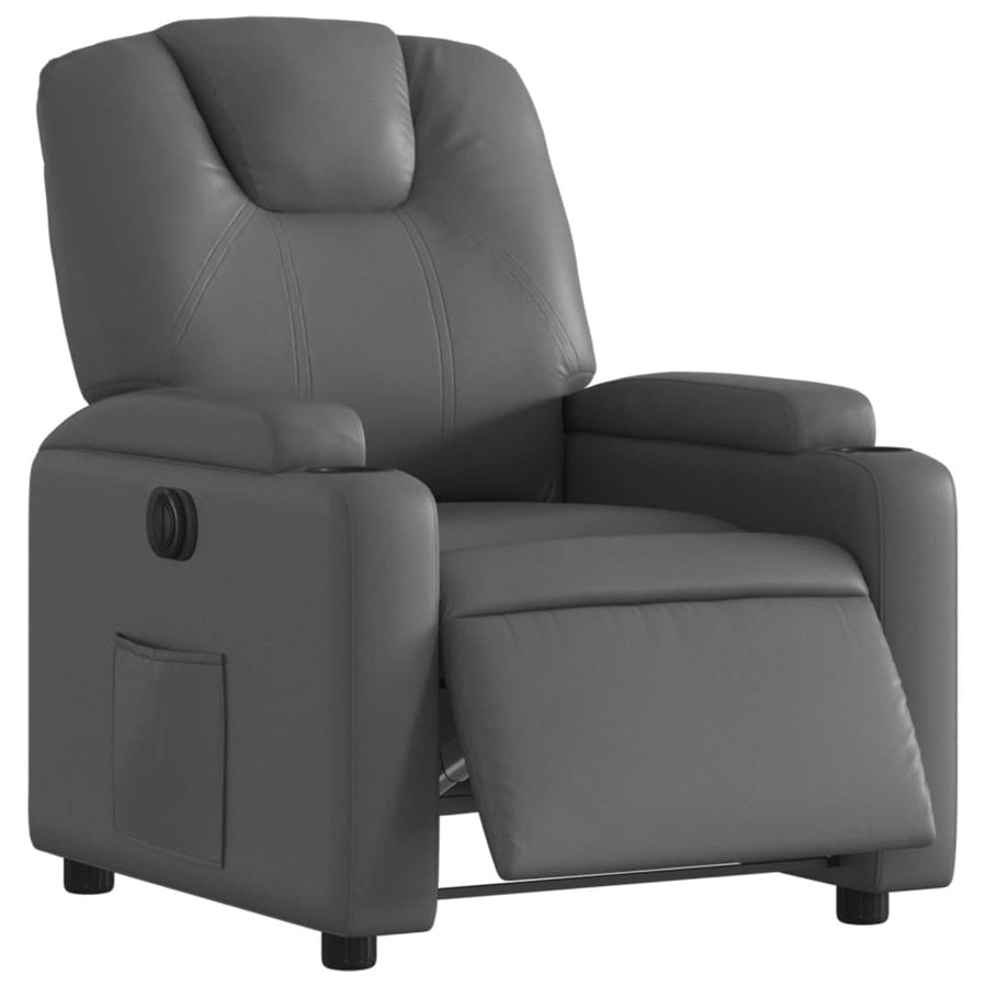 Fauteuil verstelbaar elektrisch kunstleer grijs 1 Nee
