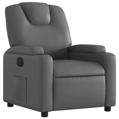 Fauteuil verstelbaar elektrisch kunstleer grijs 1 Nee