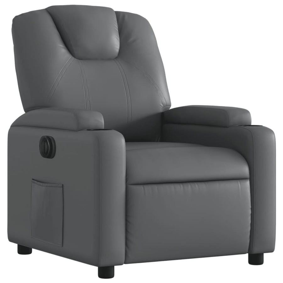 Fauteuil verstelbaar elektrisch kunstleer grijs 1 Nee