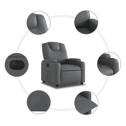Fauteuil verstelbaar elektrisch kunstleer grijs 1 Nee