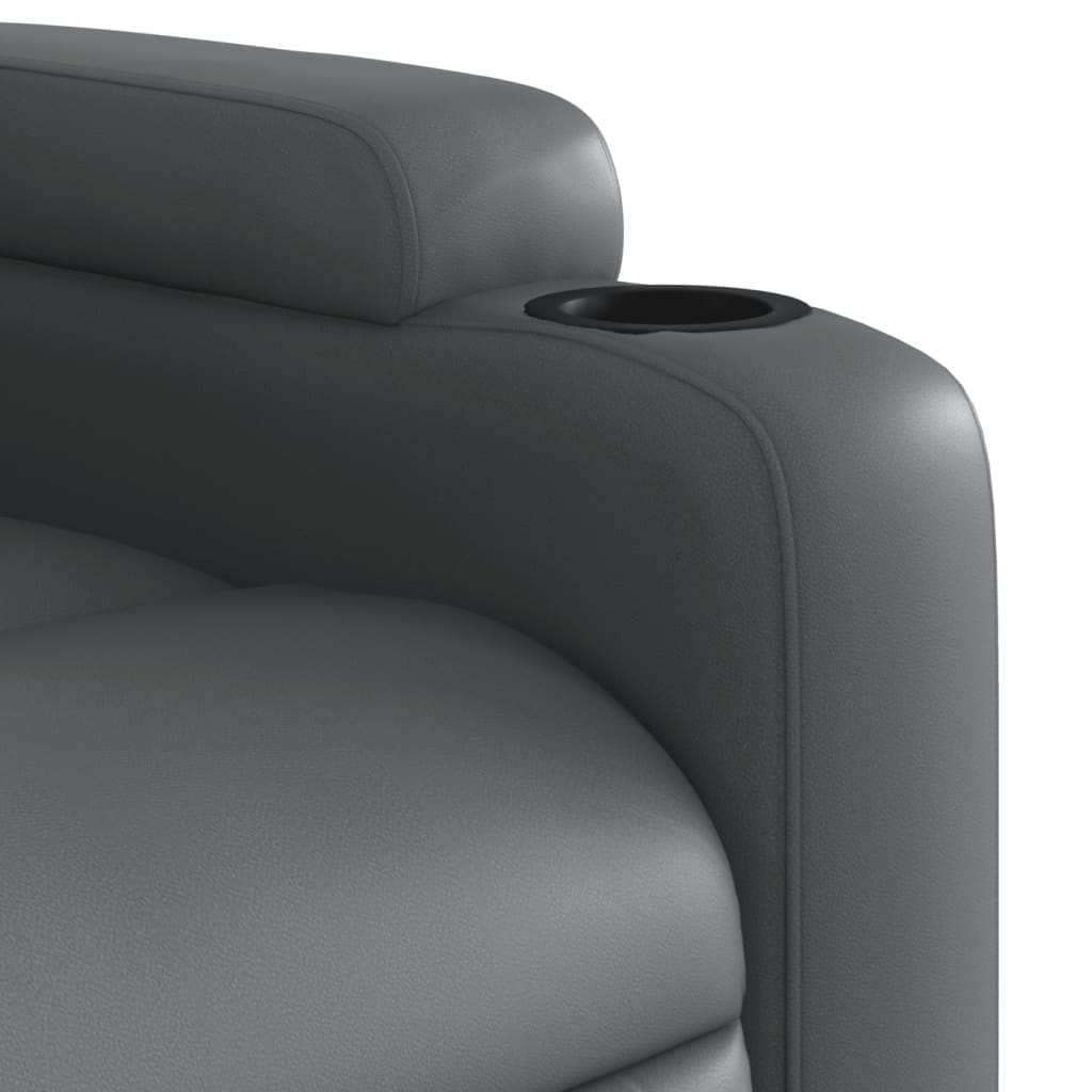 Fauteuil verstelbaar elektrisch kunstleer grijs 1 Nee