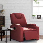 Electric adjustable armchair artificial leather wine red