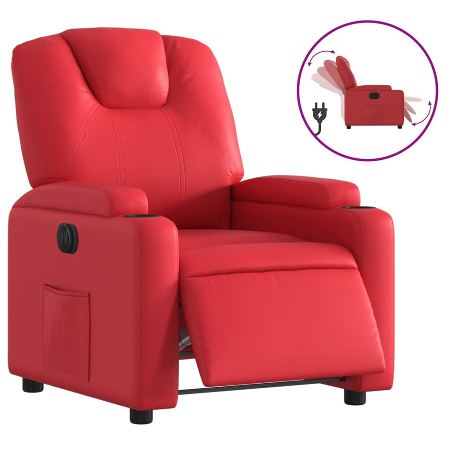 Fauteuil verstelbaar elektrisch kunstleer rood Nee Elektrisch verstelbaar