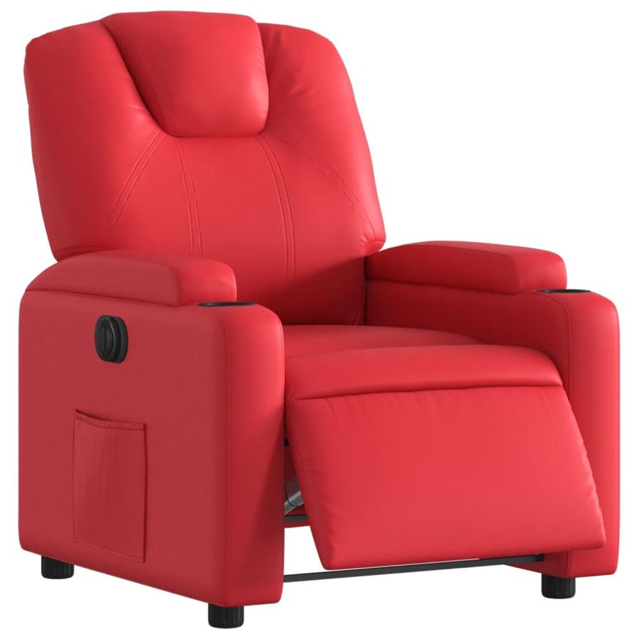 Fauteuil verstelbaar elektrisch kunstleer rood Nee Elektrisch verstelbaar