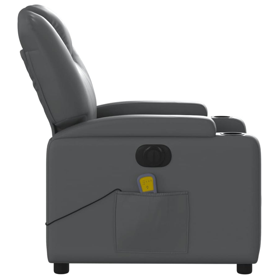 Massagestoel Verstelbaar Elektrisch Kunstleer Grijs Ja Elektrisch verstelbaar