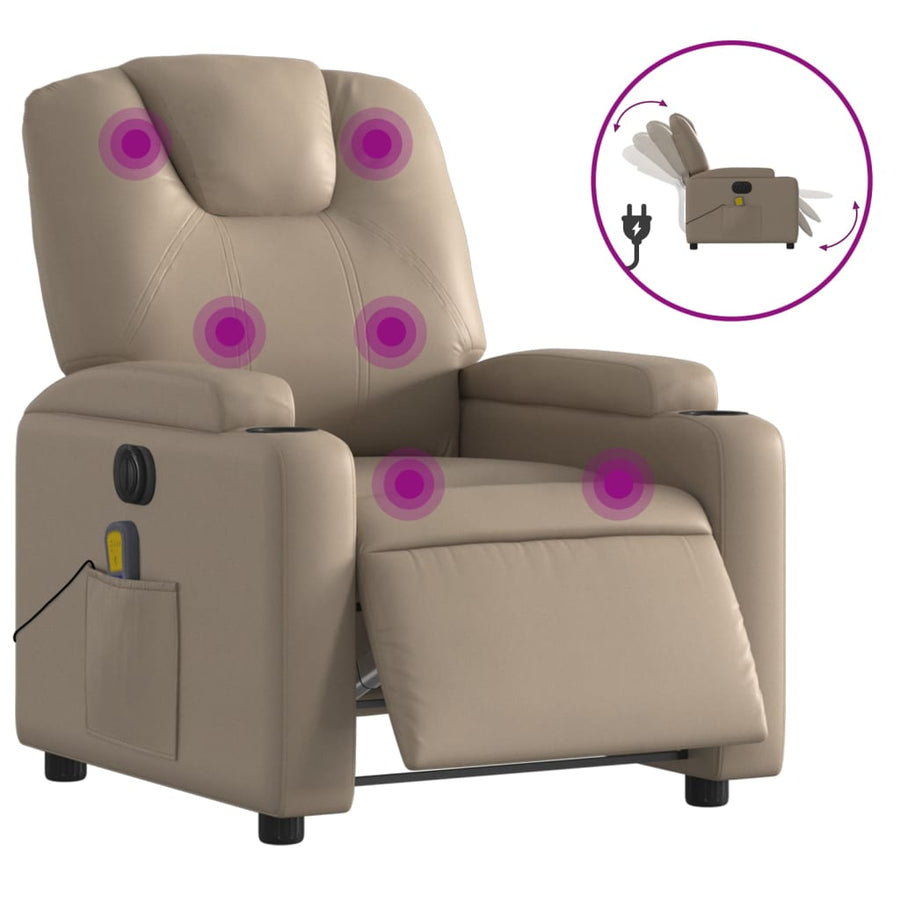 Massagestoel Verstelbaar Elektrisch Kunstleer Kleurig Cappuccino Ja Elektrisch verstelbaar